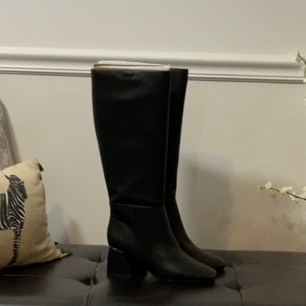 DKNY Black Heeled Knee-High Boots
